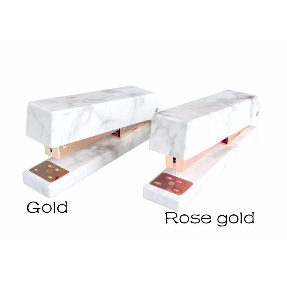 Gold Rose Gold Marble Stapler