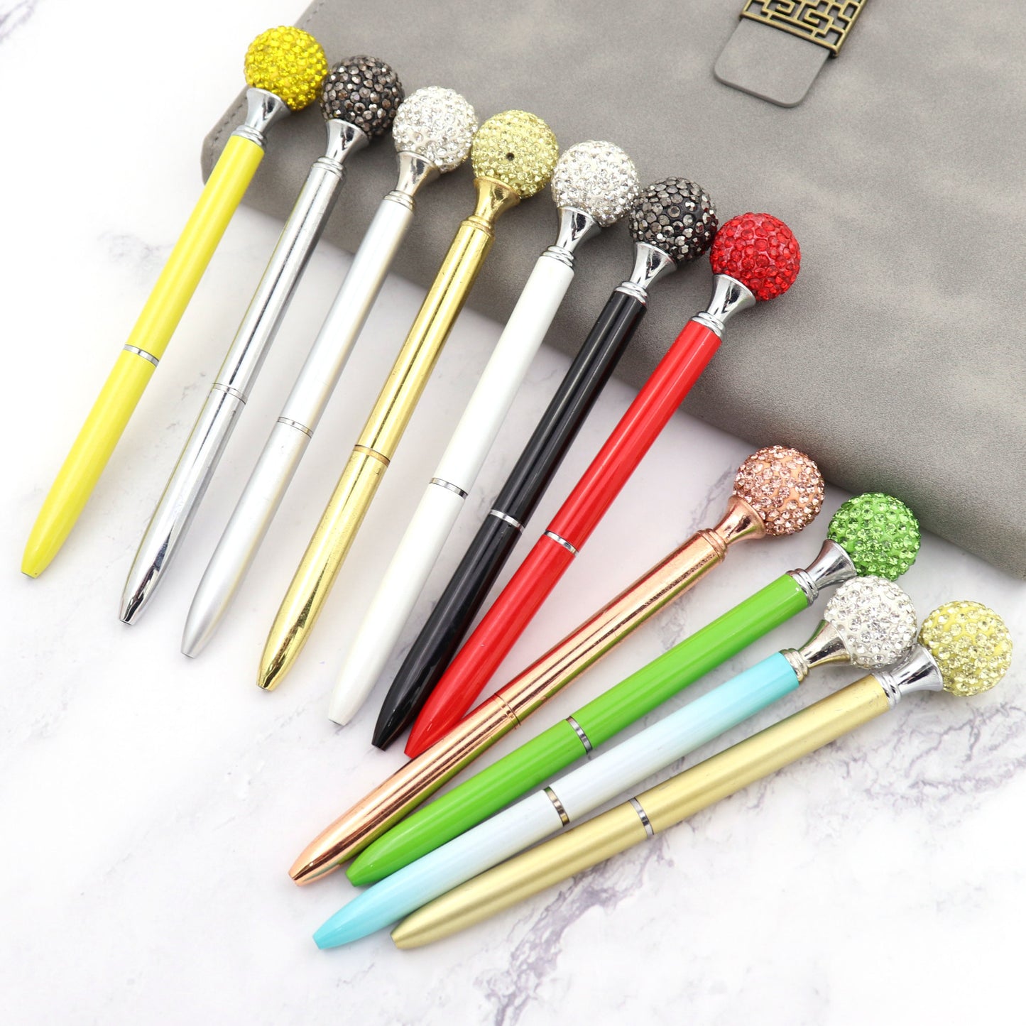 Multicolor Diamond Ball Ballpoint Pen Office Gift Pen Rotating Metal Ballpoint Pen