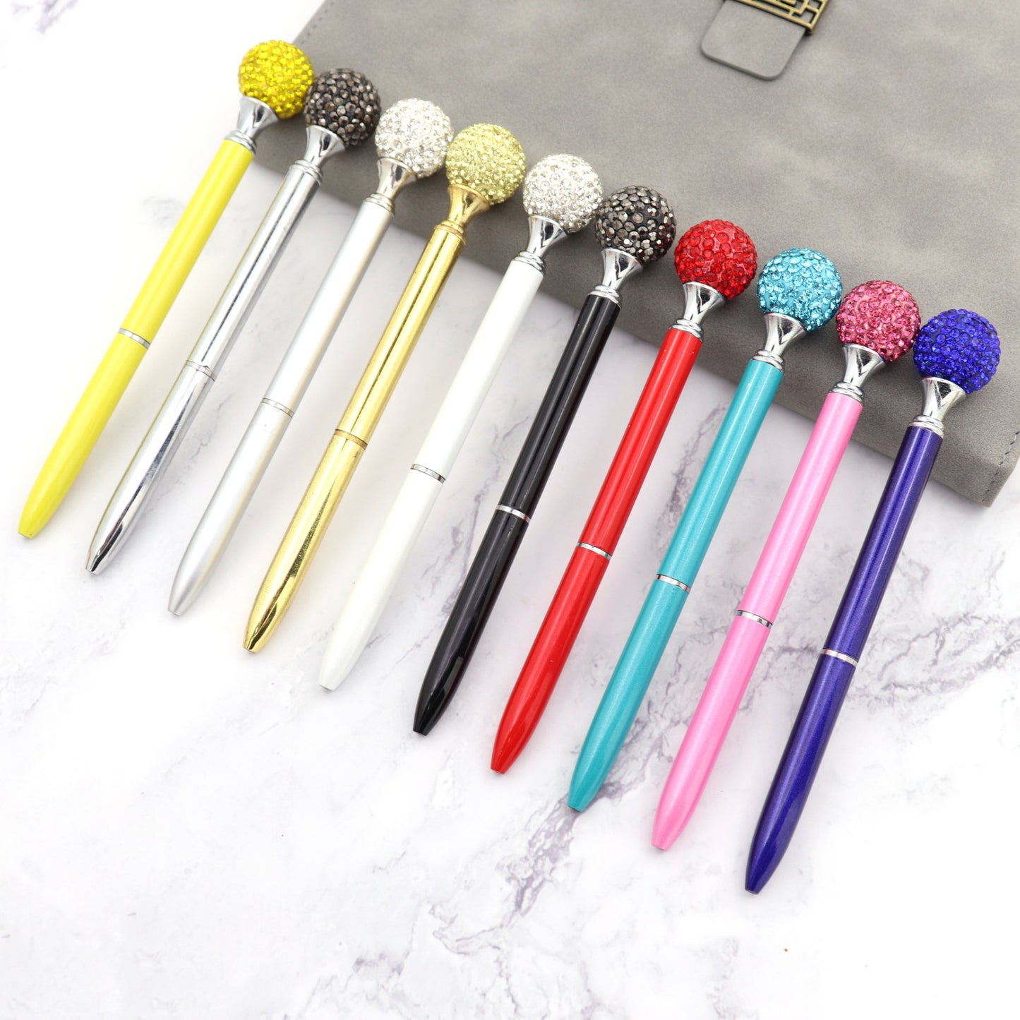 Multicolor Diamond Ball Ballpoint Pen Office Gift Pen Rotating Metal Ballpoint Pen