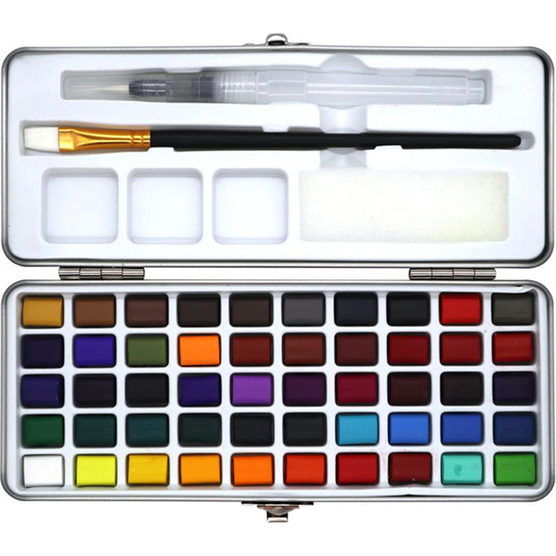 50-color solid watercolor paint set