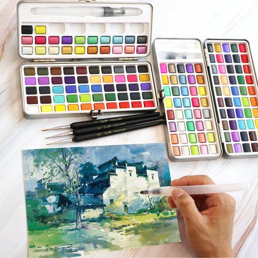 Portable Sketching Concentrated Solid Watercolor Paint Set